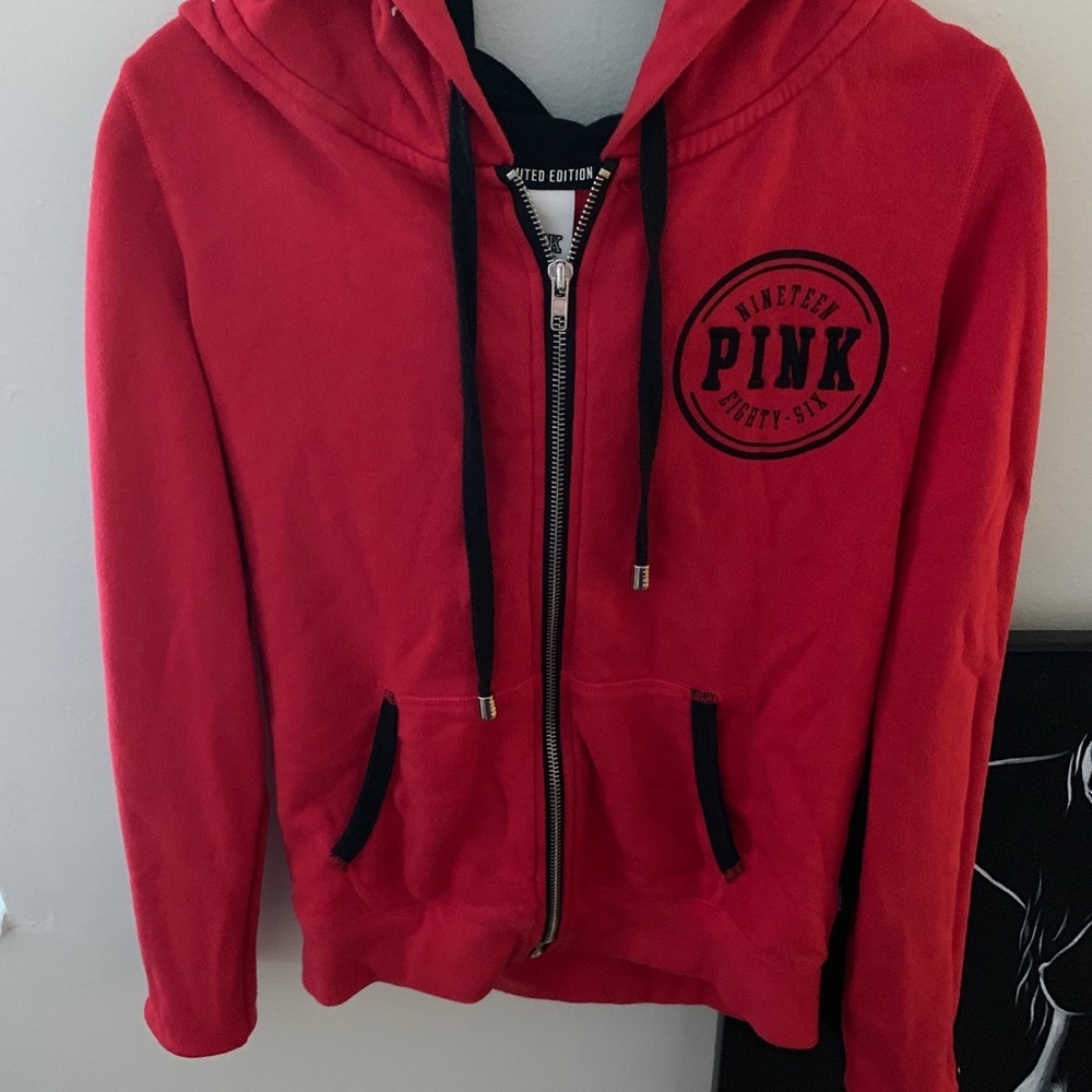 VS pink jersey hoodie